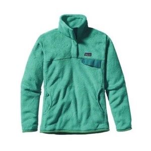 Patagonia mint green half snap pullover synchilla fleece